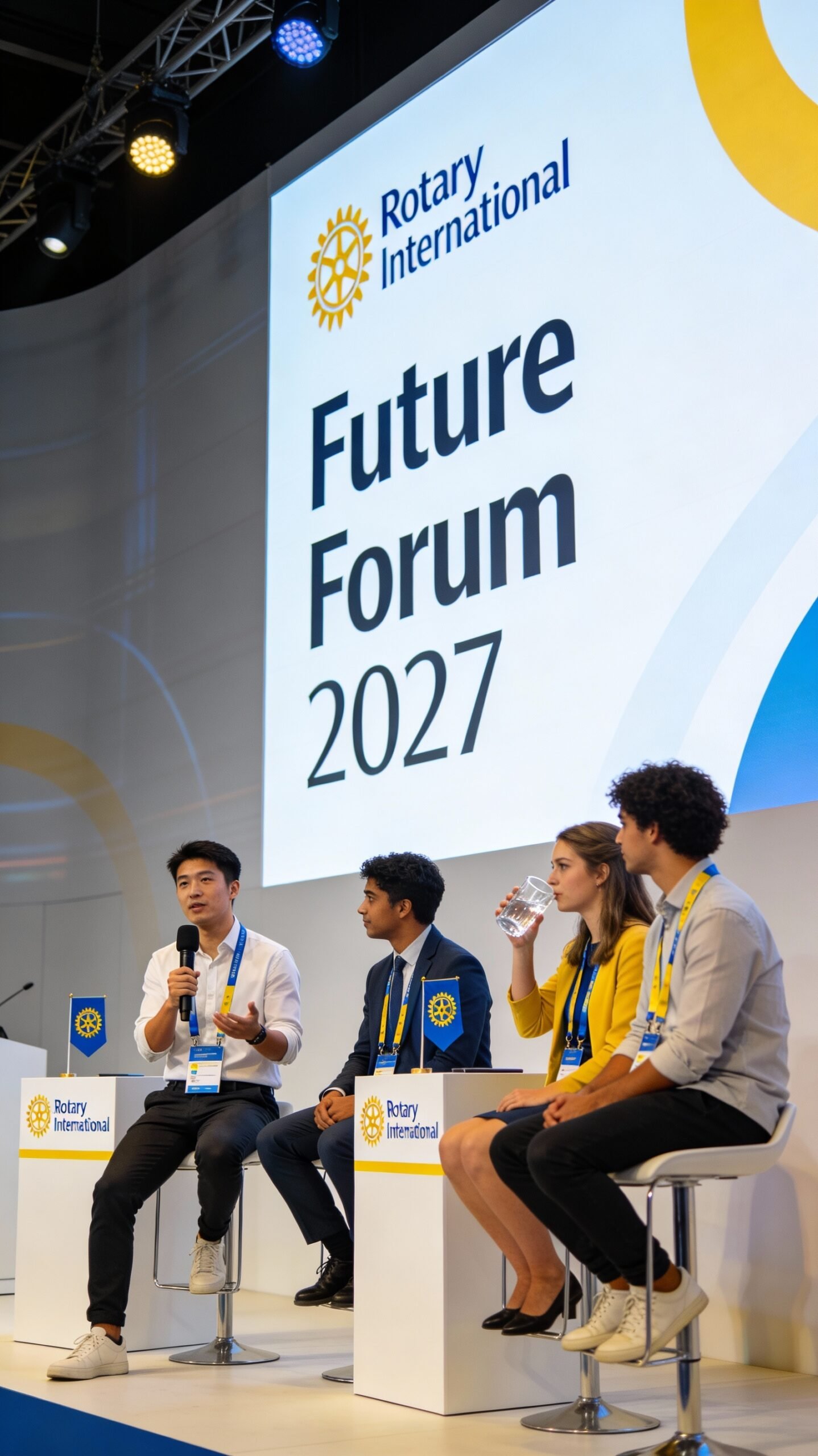 A group of professionals discussing at the Rotary Future Forum 2027